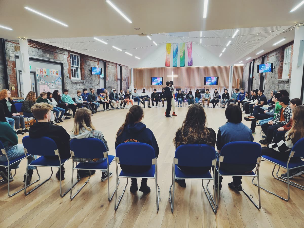 Students in a True Talks discussion circle